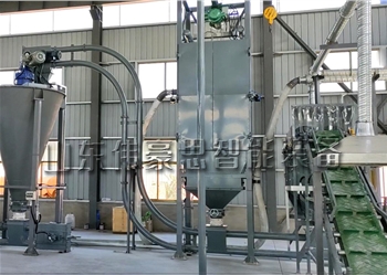 泥漿助劑自動(dòng)破袋機(jī) 管鏈輸送機(jī)客戶(hù)現(xiàn)場(chǎng)圖