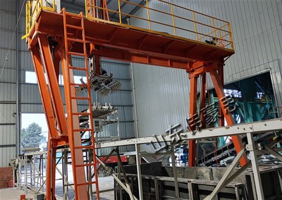 化工料自動(dòng)裝車碼垛機(jī) 桁架全自動(dòng)裝車機(jī)現(xiàn)場(chǎng)