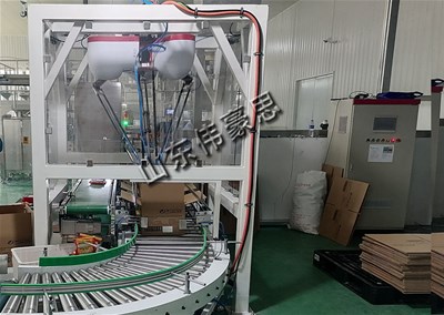 消毒劑全自動裝箱設(shè)備 箱料自動碼垛機器人