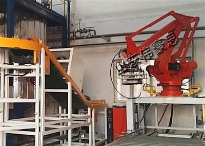 元明粉自動(dòng)拆垛機(jī)器人 編織袋自動(dòng)拆垛機(jī)現(xiàn)場