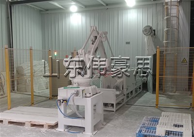 片堿自動(dòng)碼垛機(jī)器人，碼垛機(jī)械手不同抓手現(xiàn)場(chǎng)